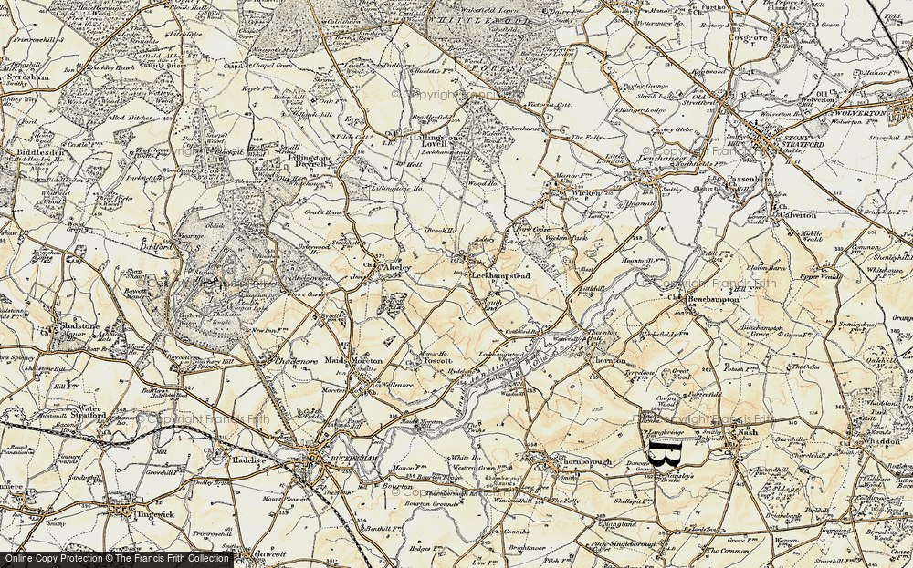 Old Map of Leckhampstead, 1898-1901 in 1898-1901