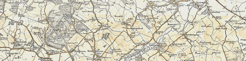 Old map of Leckhampstead in 1898-1901