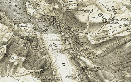 Old map of Beinn Eilideach in 1908-1912