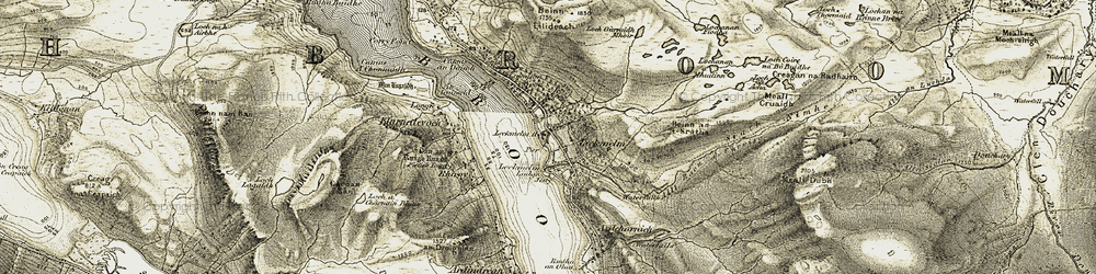 Old map of Leckmelm in 1908-1912