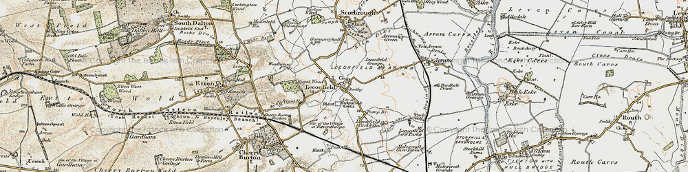 Old map of Leconfield in 1903-1908