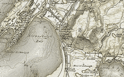 Old map of Beinn Lora in 1906-1908