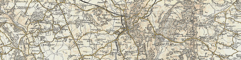 Old map of Ledbury in 1899-1901