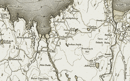 Old map of Lednagullin in 1910-1912