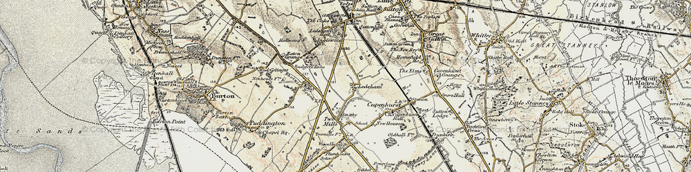 Old map of Ledsham in 1902-1903