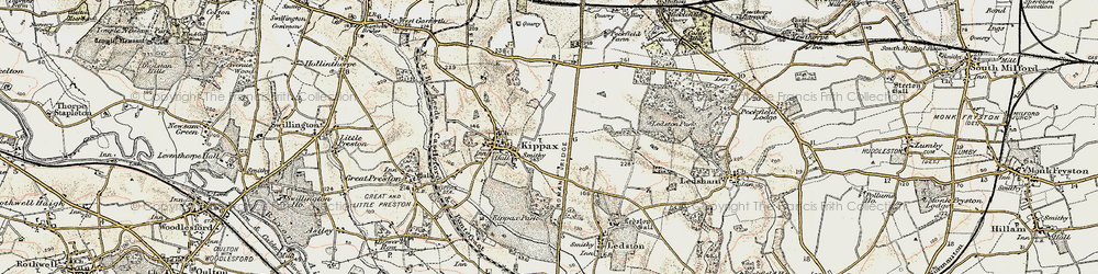 Old map of Ledston Luck in 1903