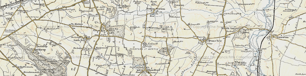 Old map of Ledwell in 1898-1899