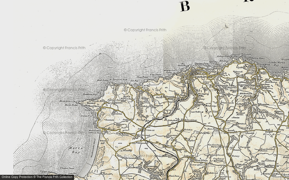 Old Map of Historic Map covering Borough Valley in 1900