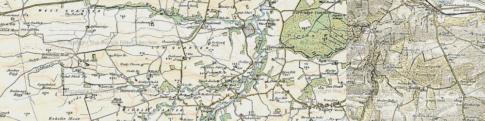 Old map of Linnels in 1901-1904