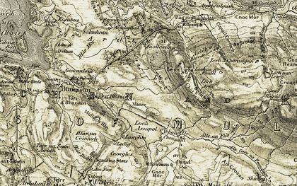 Old map of Abhainn Tir Chonnuill in 1906-1907