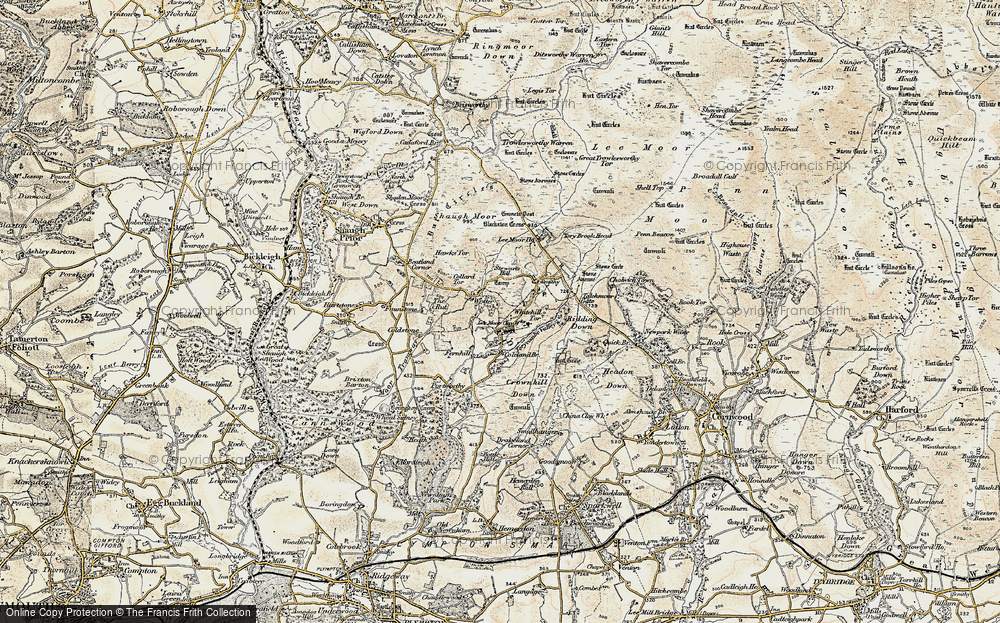 Old Map of Historic Map covering Tolchmoor Gate in 1899-1900
