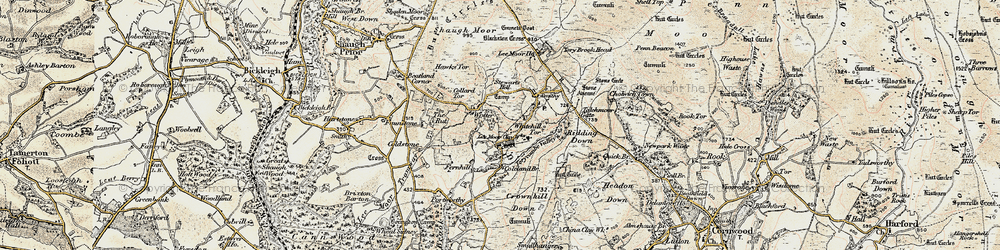 Old map of Lee Moor in 1899-1900