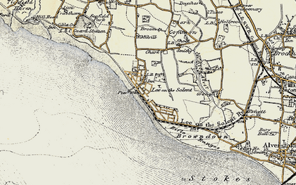 Old map of Browndown in 1897-1899