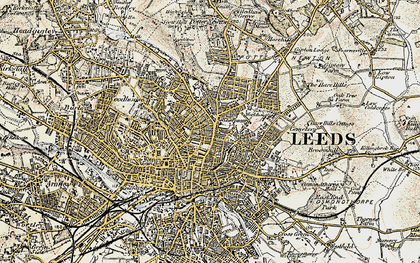 Old map of Leeds in 1903-1904