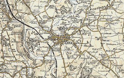 Old map of Leek in 1902-1903