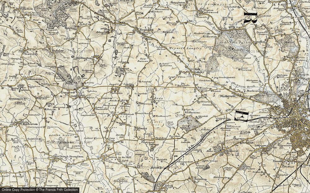 Old Map of Lees, 1902 in 1902