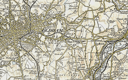 Old map of Lees in 1903