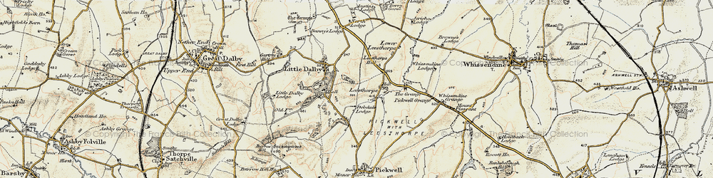 Old map of Leesthorpe in 1901-1903