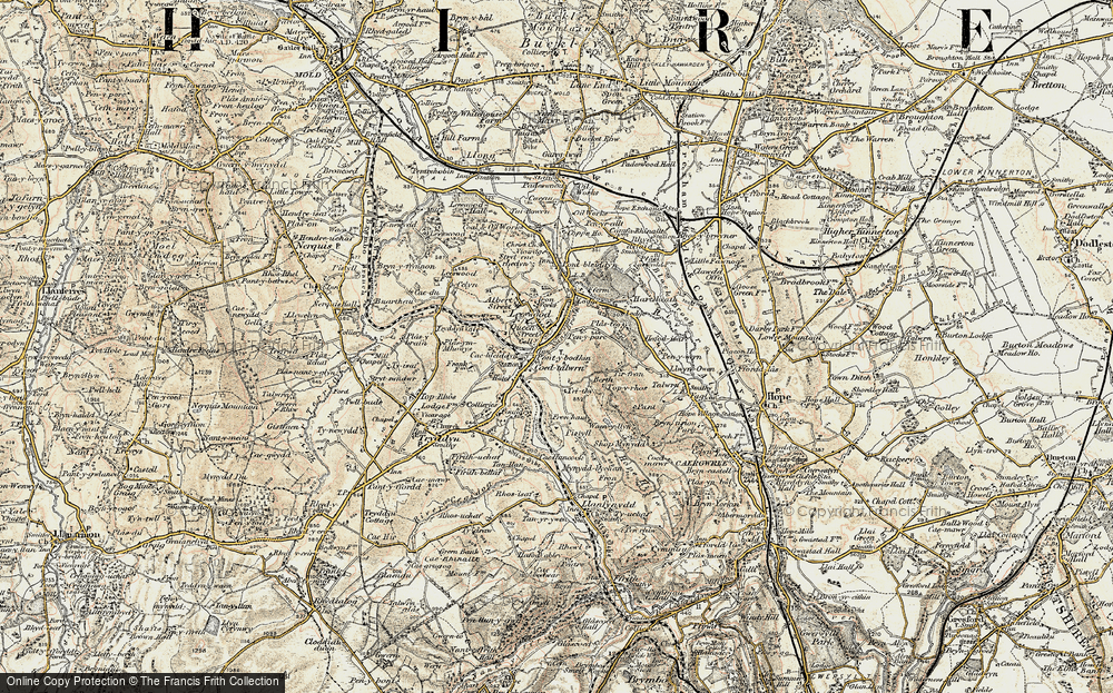 Old Map of Historic Map covering Pontybodkin in 1902-1903