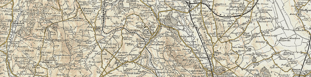 Old map of Leeswood in 1902-1903