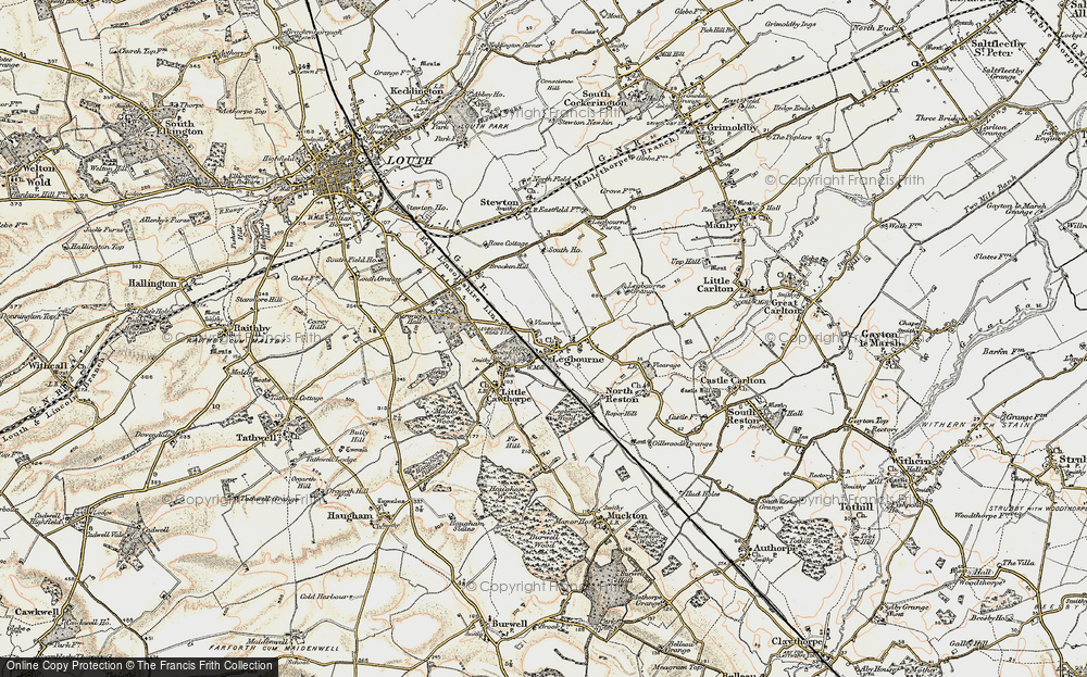 Old Map of Historic Map covering Bracken Hill in 1902-1903