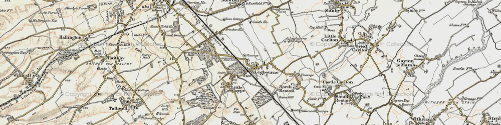 Old map of Legbourne in 1902-1903