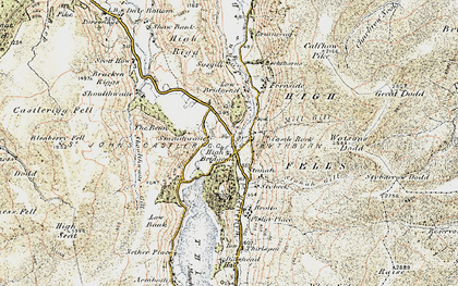 Old map of Browndale Beck in 1901-1904
