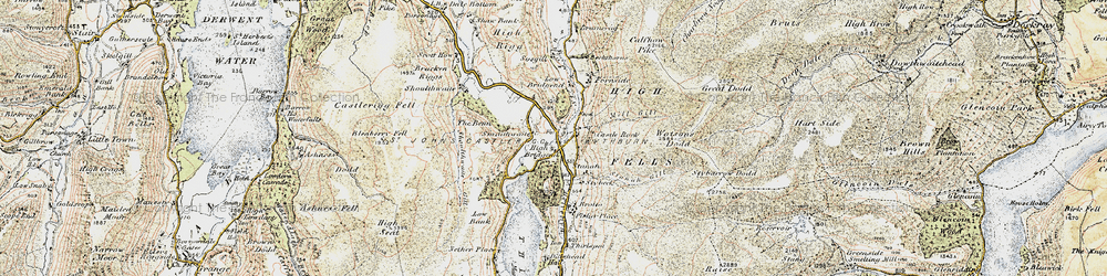 Old map of Browndale Beck in 1901-1904