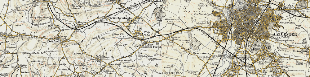 Old map of Leicester Forest East in 1901-1903