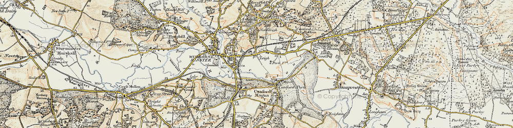 Old map of Leigh in 1897-1909
