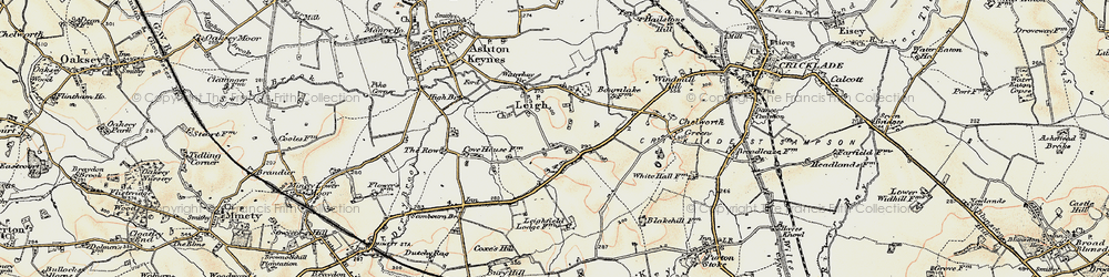 Old map of Hillside in 1898-1899