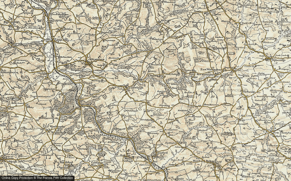 Old Map of Historic Map covering Pouncers in 1899-1900