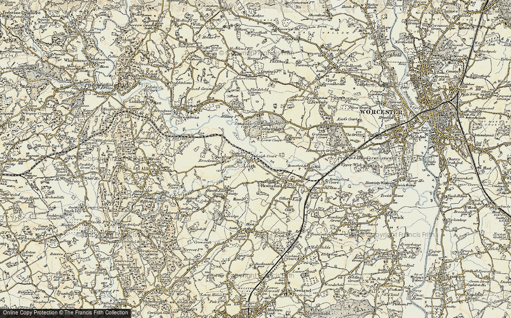 Old Map of Historic Map covering Tithe Barn in 1899-1901