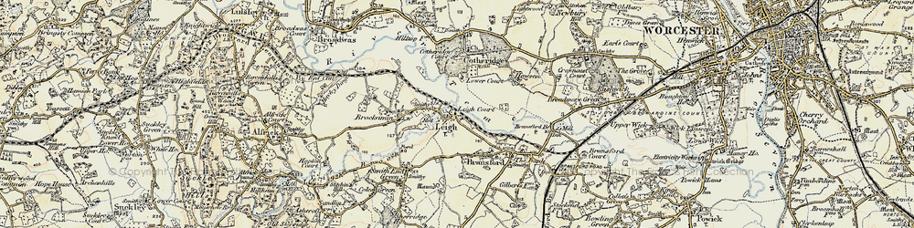 Old map of Leigh in 1899-1901