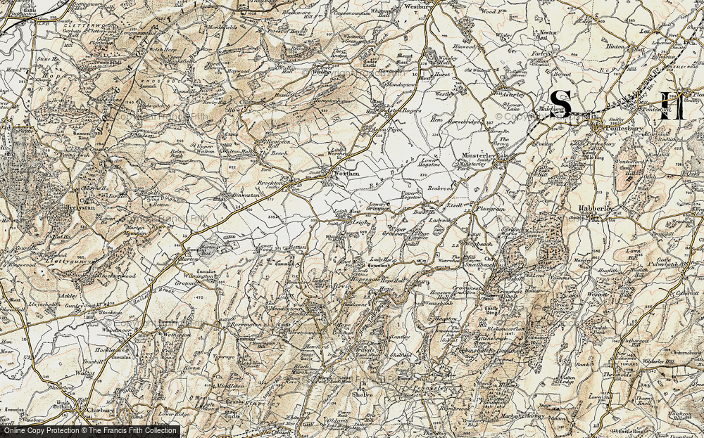 Old Map of Historic Map covering Leigh Manor in 1902-1903