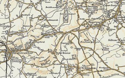 Old map of Leigh Common in 1897-1899