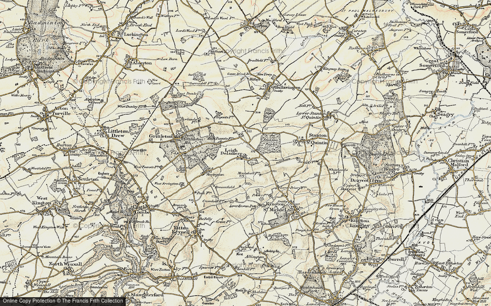 Old Map of Leigh Delamere, 1898-1899 in 1898-1899