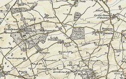 Old map of Leigh Delamere in 1898-1899