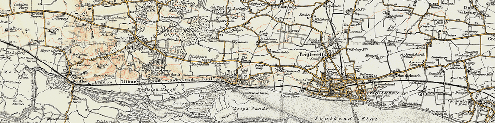 Old map of Leigh-on-Sea in 1898