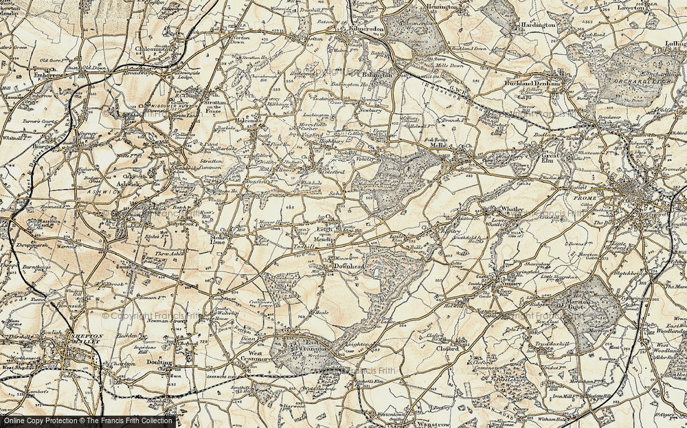 Old Map of Leigh upon Mendip, 1899 in 1899