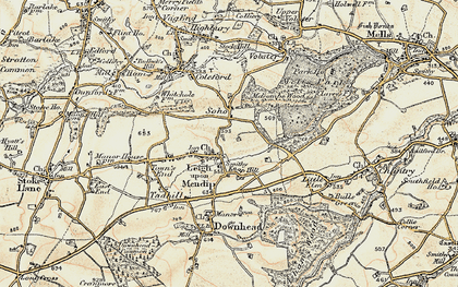 Old map of Leigh upon Mendip in 1899