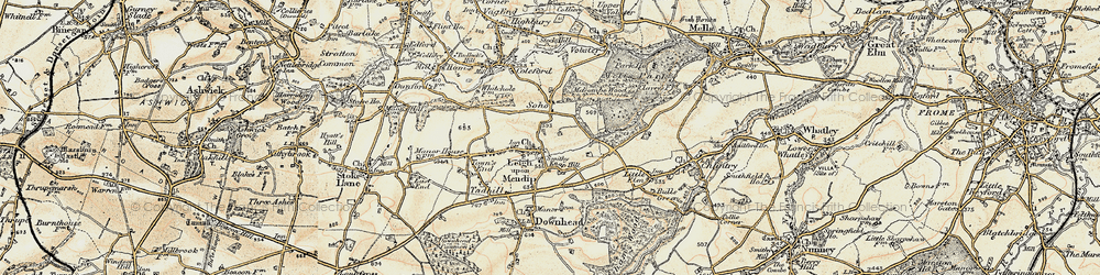 Old map of Leigh upon Mendip in 1899