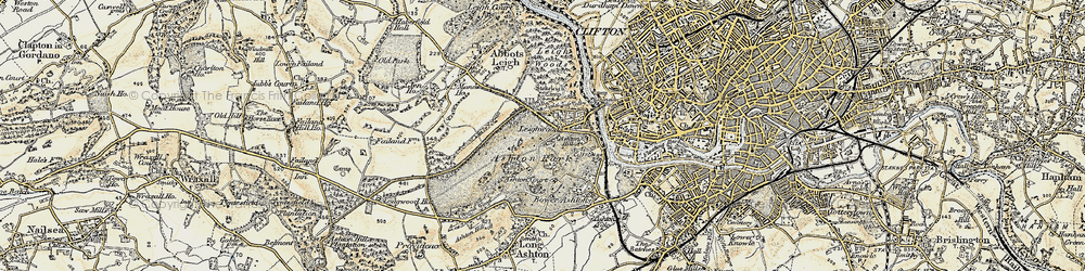 Old map of Leigh Woods in 1899