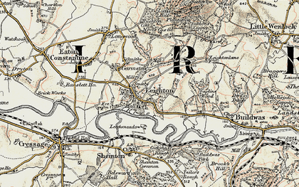 Old map of Leighton in 1902