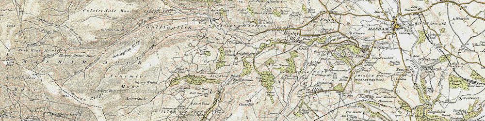 Old map of Leighton in 1903-1904