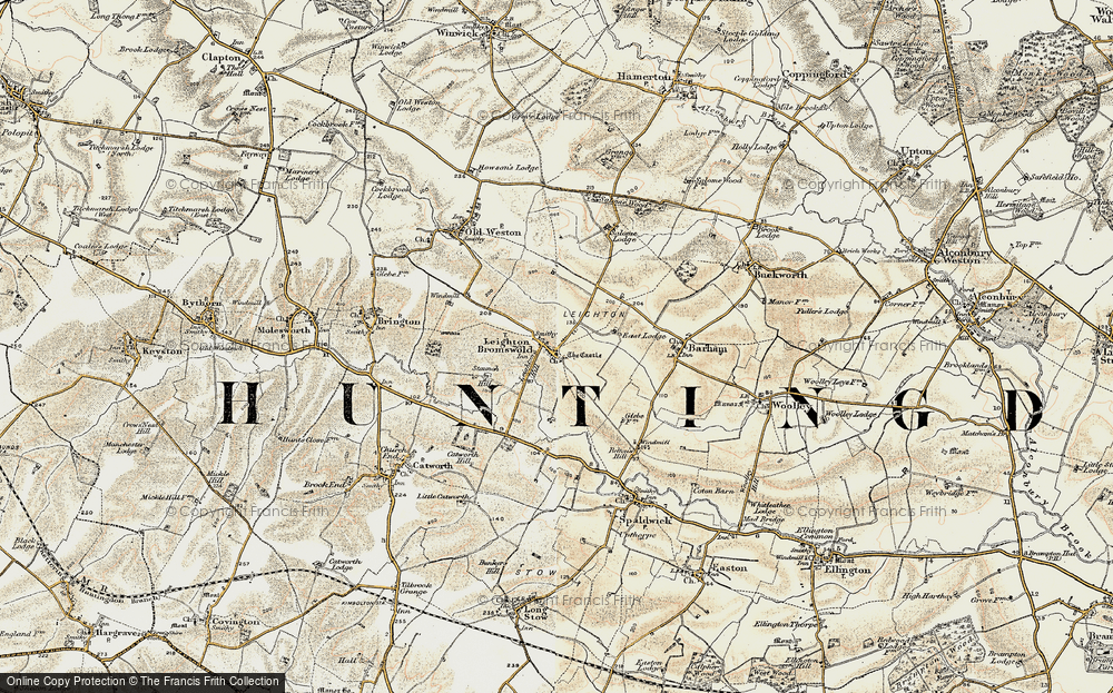 Old Map of Leighton Bromswold, 1901 in 1901