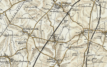 Old map of Leire in 1901-1902