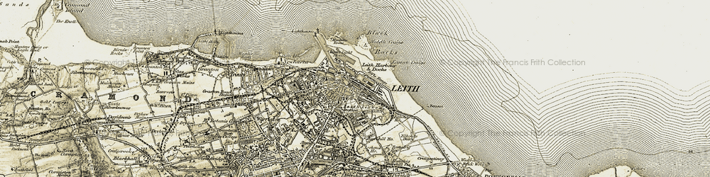 Old map of Leith in 1903-1906