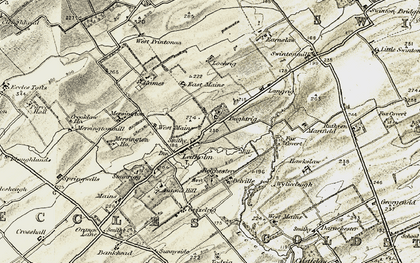 Old map of Langrig in 1901-1904