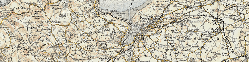 Old map of Lelant Saltings Sta in 1900